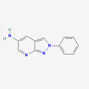molecular formula C12H10N4 B8355003 2-Phenyl-2H-pyrazolo[3,4-b]pyridin-5-amine 
