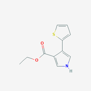 molecular formula C11H11NO2S B8355004 4-thiophene-2-yl-1H-pyrrole-3-carboxylic acid ethyl ester 