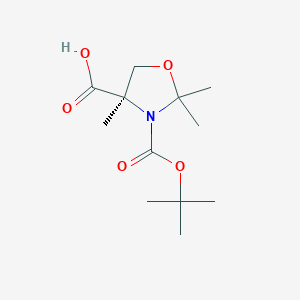 molecular formula C12H21NO5 B8355007 (R)-3-(tert-Butoxycarbonyl)-2,2,4-trimethyloxazolidine-4-carboxylic acid 