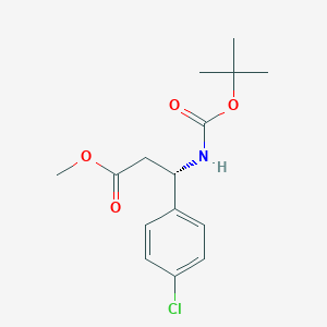 molecular formula C15H20ClNO4 B8355046 (S)-methyl 3-(tert-butoxycarbonylamino)-3-(4-chlorophenyl)propanoate 