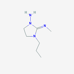 molecular formula C7H16N4 B8355076 1-Amino-2-methylimino-3-propyl-imidazolidine 
