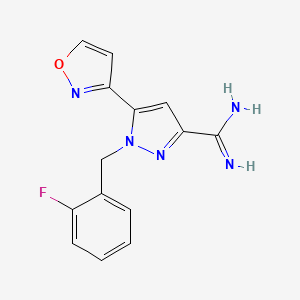 1-(2-fluorobenzyl)-5-(isoxazol-3-yl)-1H-pyrazole-3-carboximidamide