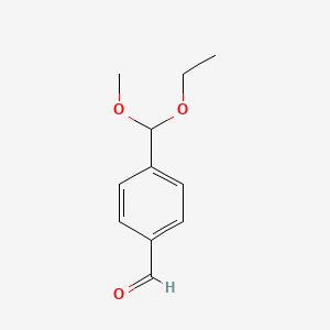 molecular formula C11H14O3 B8355138 4-(Ethoxy(methoxy)methyl)benzaldehyde 