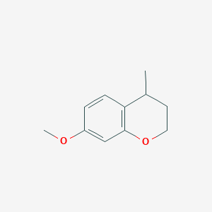molecular formula C11H14O2 B8355144 4-Methyl-7-methoxy-3,4-dihydro-2H-1-benzopyran 