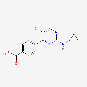 molecular formula C14H12ClN3O2 B8355159 4-(5-Chloro-2-cyclopropylaminopyrimidin-4-yl)-benzoic acid 