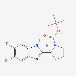 molecular formula C16H19BrFN3O2 B8355171 (S)-tert-butyl 2-(6-bromo-5-fluoro-1H-benzo[d]imidazol-2-yl)pyrrolidine-1-carboxylate 