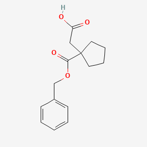 molecular formula C15H18O4 B8355197 1-Carboxymethyl-cyclopentanecarboxylic acid benzyl ester 