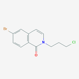 molecular formula C12H11BrClNO B8355199 6-Bromo-2-(3-chloropropyl)isoquinolin-1(2H)-one 