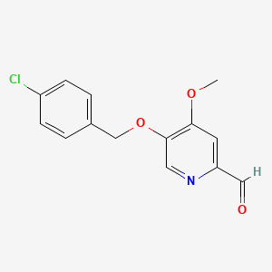 molecular formula C14H12ClNO3 B8355225 5-(4-Chloro-benzyloxy)-4-methoxy-pyridine-2-carbaldehyde 