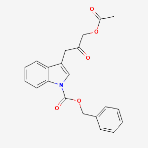 molecular formula C21H19NO5 B8355227 3-[1-(Benzyloxycarbonyl)indol-3-yl]-2-oxopropyl Acetate 