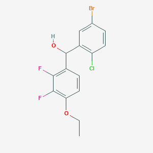 molecular formula C15H12BrClF2O2 B8355317 (5-Bromo-2-chloro-phenyl)-(4-ethoxy-2,3-difluoro-phenyl)methanol 