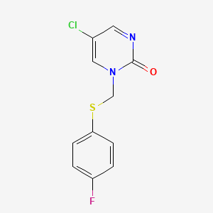molecular formula C11H8ClFN2OS B8355323 1-(4-Fluorophenylsulfenyl)methyl-5-chloropyrimidin-2-one 