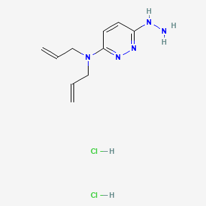 molecular formula C10H17Cl2N5 B8355326 3(2H)-Pyridazinone, 6-(di-2-propenylamino)-, hydrazone, dihydrochloride CAS No. 28546-57-8