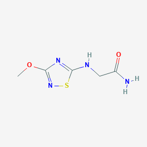 molecular formula C5H8N4O2S B8355337 2-(3-Methoxy-[1,2,4]thiadiazol-5-ylamino)-acetamide 