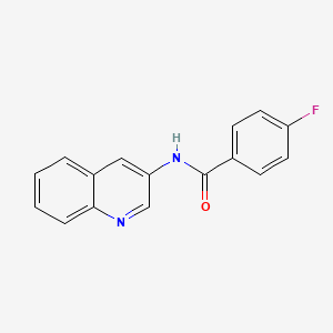 molecular formula C16H11FN2O B8355392 4-Fluoro-N-quinolin-3-yl-benzamide 