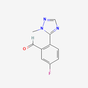molecular formula C10H8FN3O B8355407 5-fluoro-2-(2-methyl-2H-1,2,4-triazol-3-yl)-benzaldehyde 