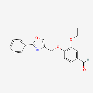molecular formula C19H17NO4 B8355415 3-Ethoxy-4-(2-phenyl-4-oxazolylmethoxy)benzaldehyde 