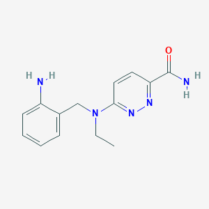 molecular formula C14H17N5O B8355438 6-(N-ethyl-N-(2-aminobenzyl)amino)-pyridazine-3-carboxamide 