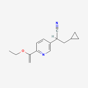 3-Cyclopropyl-2-(6-(1-ethoxyvinyl)pyridin-3-yl)propanenitrile