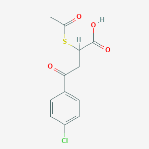 molecular formula C12H11ClO4S B8355493 2-Acetylthio-3-(4-chlorobenzoyl)propionic acid 