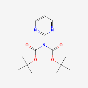 molecular formula C14H21N3O4 B8355529 2-(Di-(t-butoxycarbonyl)amino)pyrimidine 