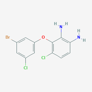 molecular formula C12H9BrCl2N2O B8355545 3-(3-Bromo-5-chlorophenoxy)-4-chlorobenzene-1,2-diamine 