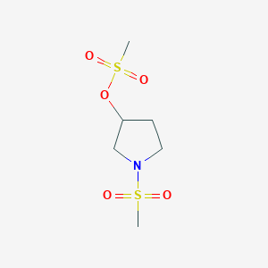 molecular formula C6H13NO5S2 B8355562 1-(Methylsulfonyl)pyrrolidin-3-yl methansulfonate 