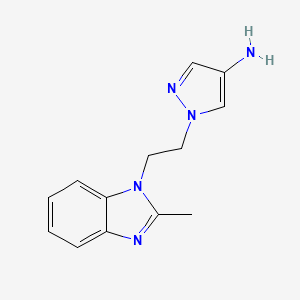 molecular formula C13H15N5 B8355594 1-[2-(2-Methyl-benzoimidazol-1-yl)-ethyl]-1H-pyrazol-4-ylamine 
