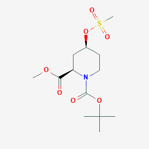 molecular formula C13H23NO7S B8355601 (2R,4S)-1-tert-butyl 2-methyl 4-(methylsulfonyloxy)piperidine-1,2-dicarboxylate 