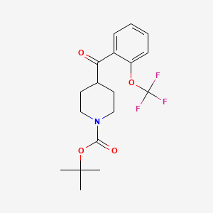 molecular formula C18H22F3NO4 B8355607 4-(2-Trifluoromethoxy-benzoyl)-piperidine-1-carboxylic acid tert-butyl ester 