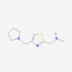 molecular formula C10H17N3S B8355657 N-methyl-1-[4-(pyrrolidin-1-ylmethyl)-1,3-thiazol-2-yl]methanamine 