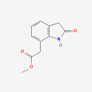 molecular formula C11H11NO3 B8355677 2,3-dihydro-2-oxo-1H-indole-7-acetic acid methyl ester 