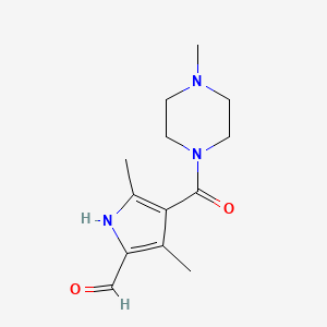 3,5-dimethyl-4-(4-methylpiperazine-1-carbonyl)-1H-pyrrole-2-carbaldehyde