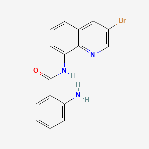 molecular formula C16H12BrN3O B8355718 8-(2-Aminobenzoylamino)-3-bromoquinoline 