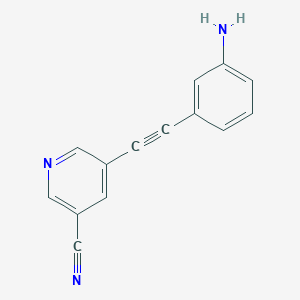 molecular formula C14H9N3 B8355760 5-(3-Aminophenylethynyl)-nicotinonitrile 