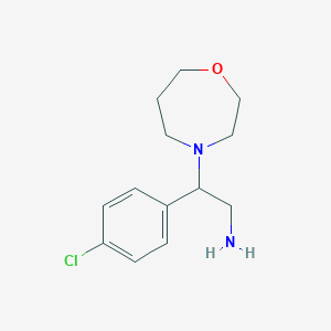 molecular formula C13H19ClN2O B8355764 2-(4-Chlorophenyl)-2-(1,4-oxazepan-4-yl)ethanamine 