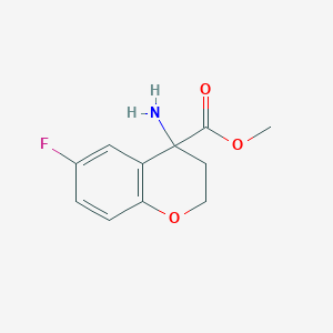 molecular formula C11H12FNO3 B8355772 Methyl 4-amino-6-fluorochroman-4-carboxylate CAS No. 103197-13-3
