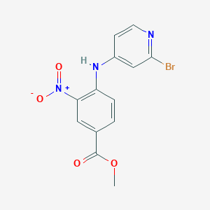 molecular formula C13H10BrN3O4 B8355787 4-(2-Bromo-pyridin-4-ylamino)-3-nitro-benzoic acid methyl ester 