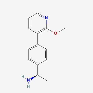 molecular formula C14H16N2O B8355810 (R)-1-[4-(2-methoxy-pyridin-3-yl)-phenyl]-ethylamine 