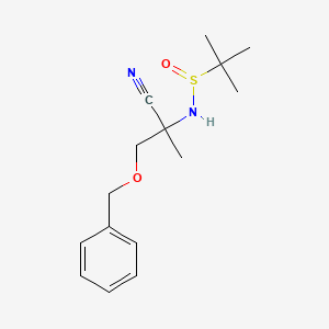 molecular formula C15H22N2O2S B8355820 N-(2-benzyloxy-1-cyano-1-methyl-ethyl)-2-methyl-propane-2-sulfinamide 