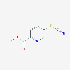 molecular formula C8H6N2O2S B8355856 5-Thiocyanatopyridine-2-carboxylic acid methyl ester 