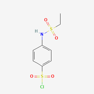 molecular formula C8H10ClNO4S2 B8355874 4-[(Ethylsulfonyl)amino]benzenesulfonyl chloride 