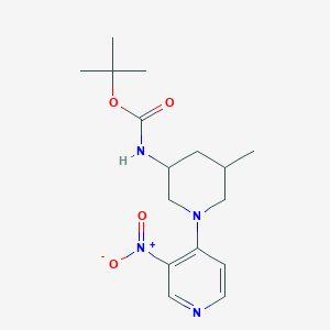 molecular formula C16H24N4O4 B8355910 Rac-tert-butyl (5-methyl-1-(3-nitropyridin-4-yl)piperidin-3-yl)carbamate 