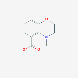 molecular formula C11H13NO3 B8355915 4-methyl-3,4-dihydro-2H-benzo[1,4]oxazine-5-carboxylic acid methyl ester CAS No. 121591-82-0