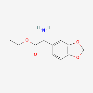 molecular formula C11H13NO4 B8355934 alpha-Ethoxycarbonyl-3,4-methylenedioxybenzylamine CAS No. 263010-14-6