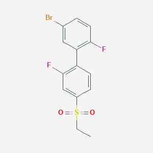 molecular formula C14H11BrF2O2S B8355936 5'-Bromo-4-(ethylsulfonyl)-2,2'-difluorobiphenyl 