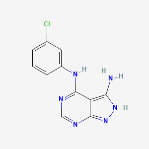 molecular formula C11H9ClN6 B8355957 3-amino-4-(3-chloro-phenylamino)-1H-pyrazolo[3,4-d]pyrimidine 