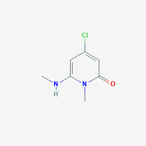 molecular formula C7H9ClN2O B8355966 4-Chloro-1-methyl-6-(methylamino)pyridin-2(1H)-one 