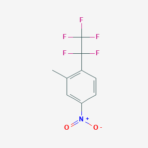 molecular formula C9H6F5NO2 B8355975 1-Pentafluoroethyl-2-methyl-4-nitro-benzene 