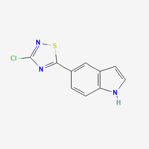molecular formula C10H6ClN3S B8356026 3-chloro-5-(1H-indol-5-yl)-1,2,4-thiadiazole 